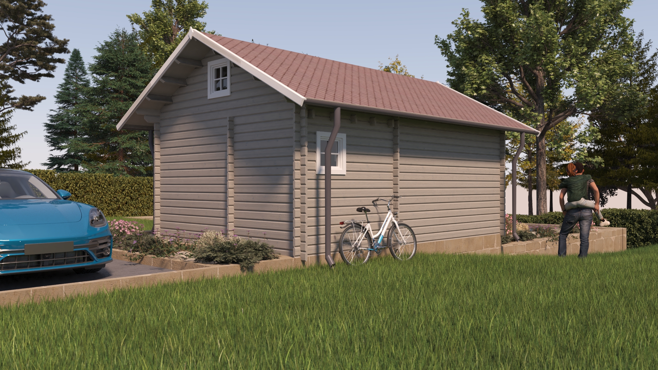Log cabin installed in Dublin garden