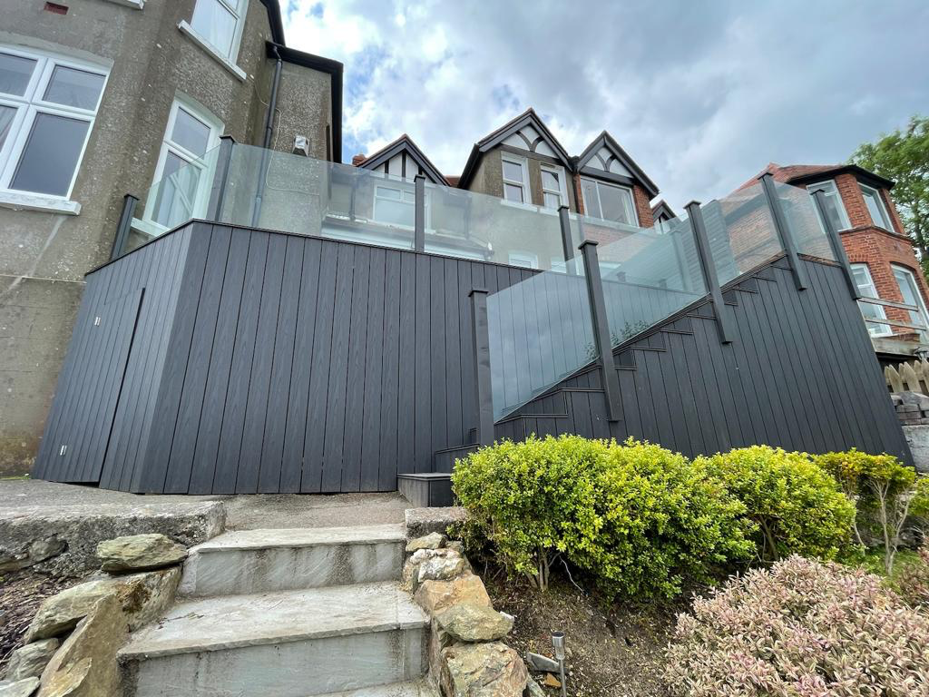 Composite decking with glass balustrade Dublin