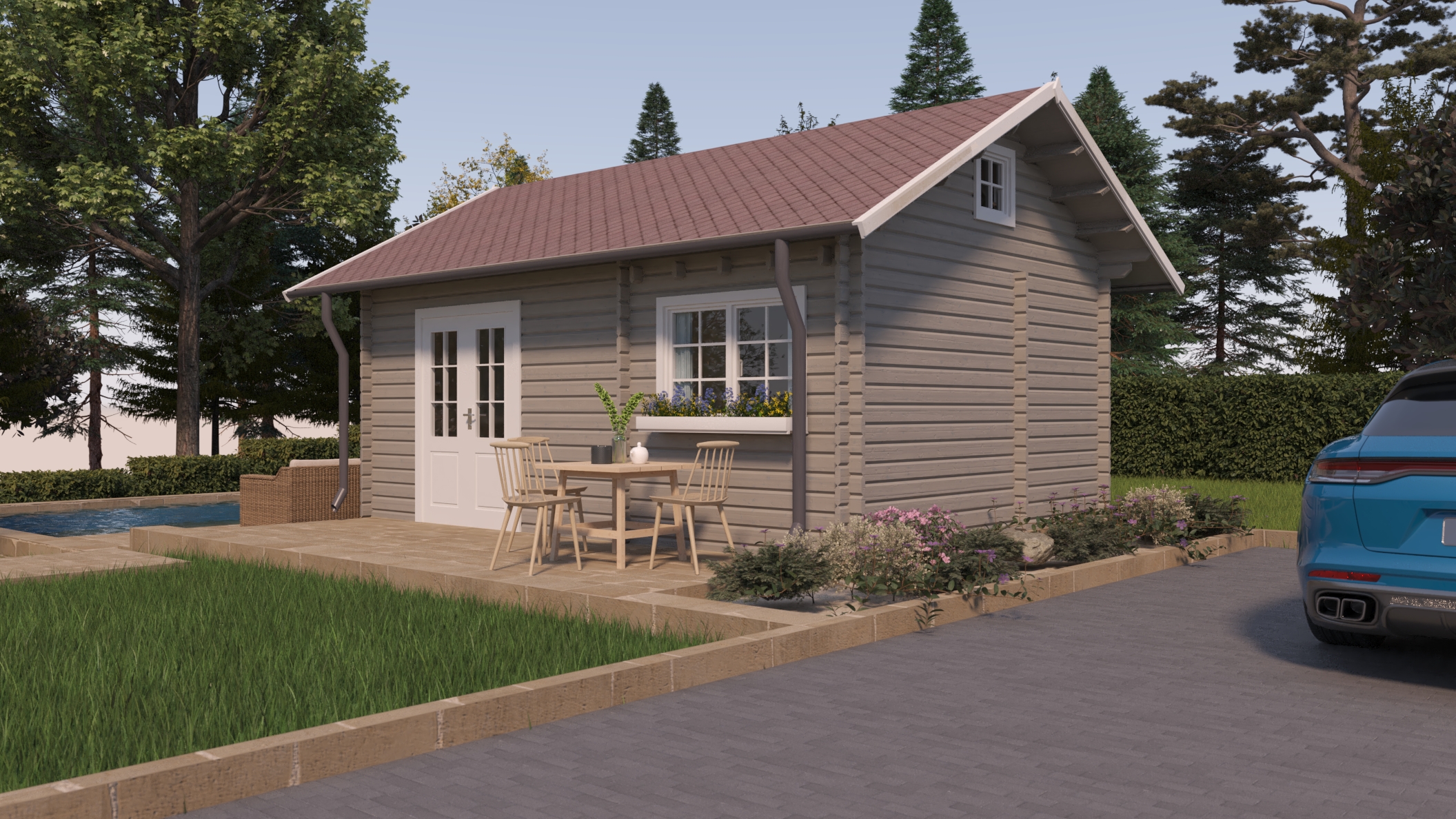 Log cabin installed in Dublin garden