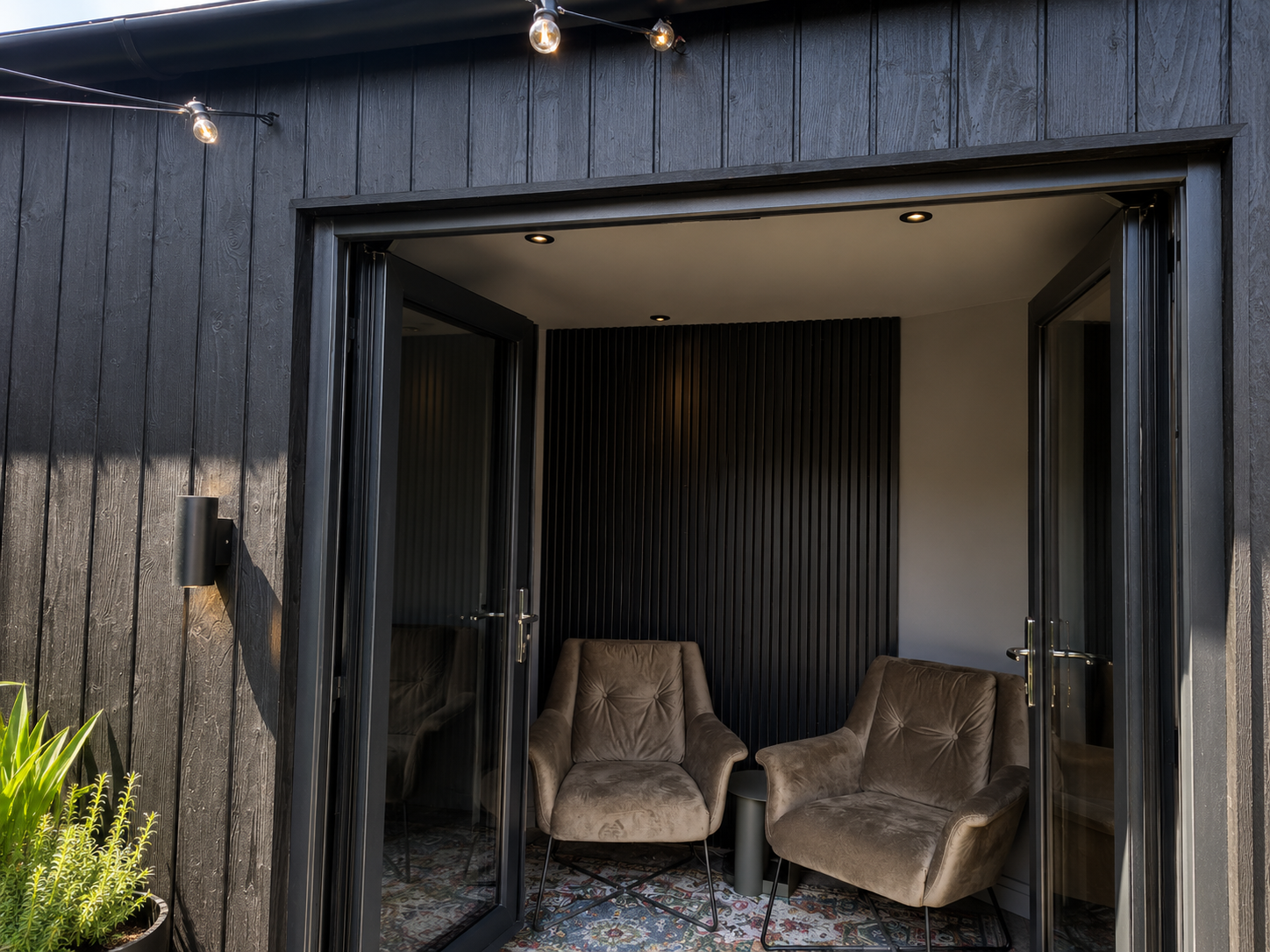 Garden room interior with bi-fold doors Dublin